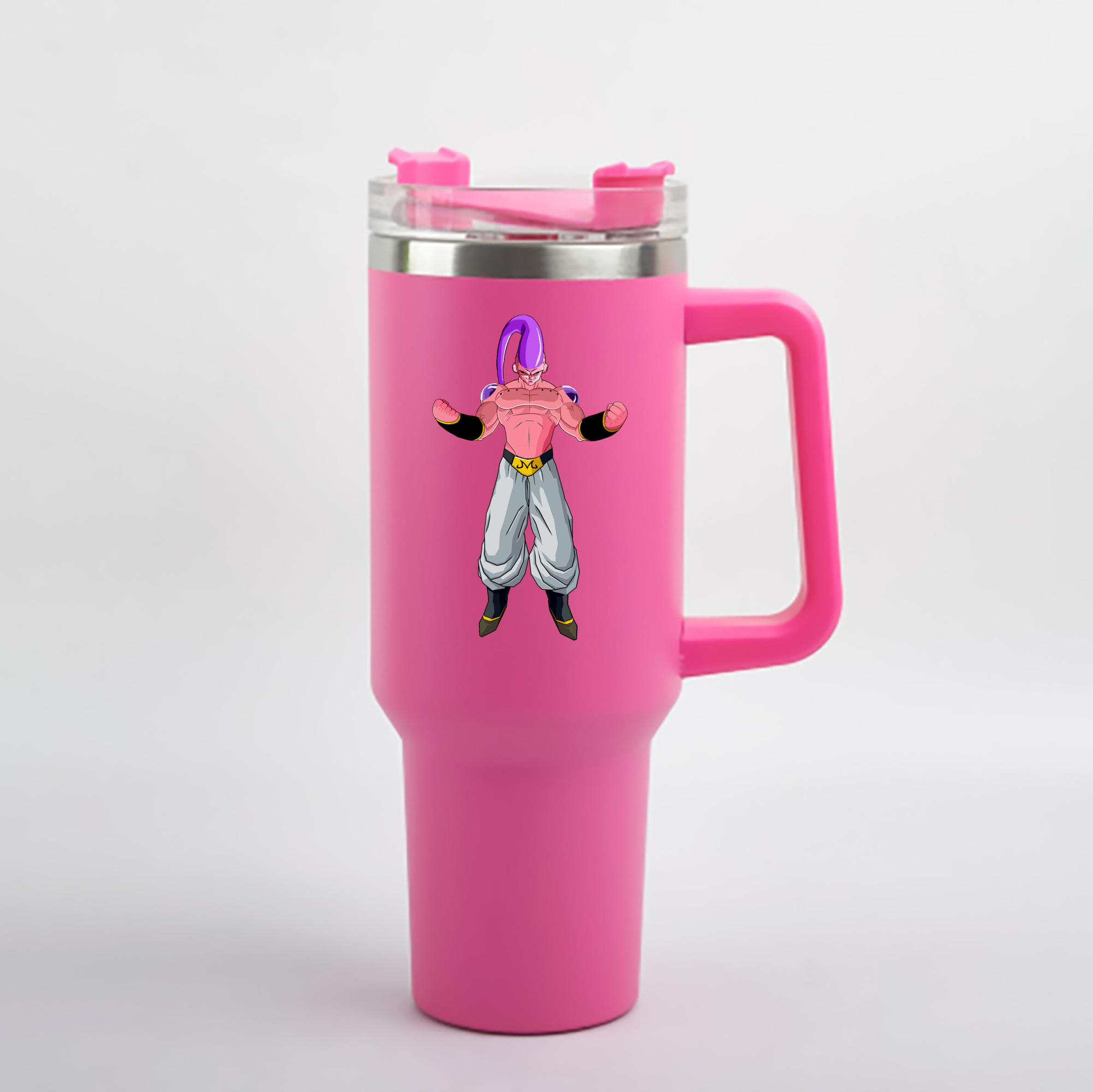 （画像用） ドラゴンボール 魔人ブウ DRAGON BALL Majin Buu 1200mL車用タンブラー - クリスタルステッカー（プラスチックストロー付き）